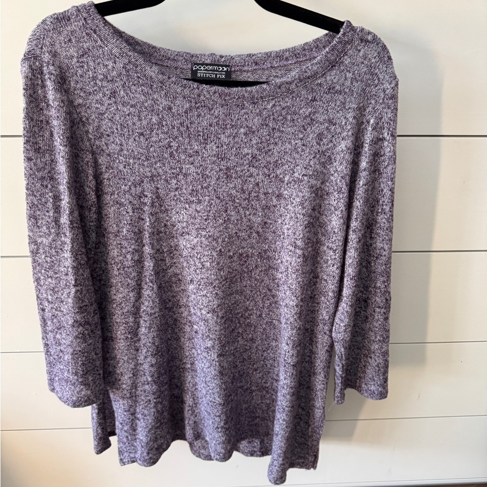 Papermoon Women's Heathered Purple Blouse